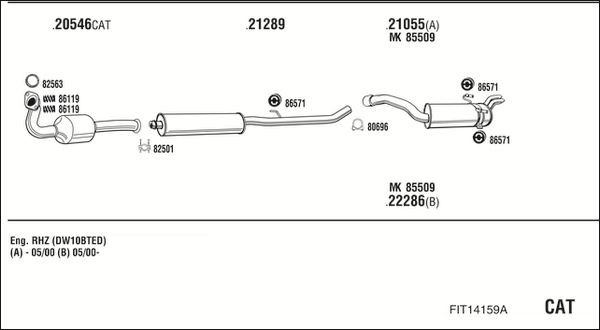 Išmetimo sistema WALKER FIT14159A
