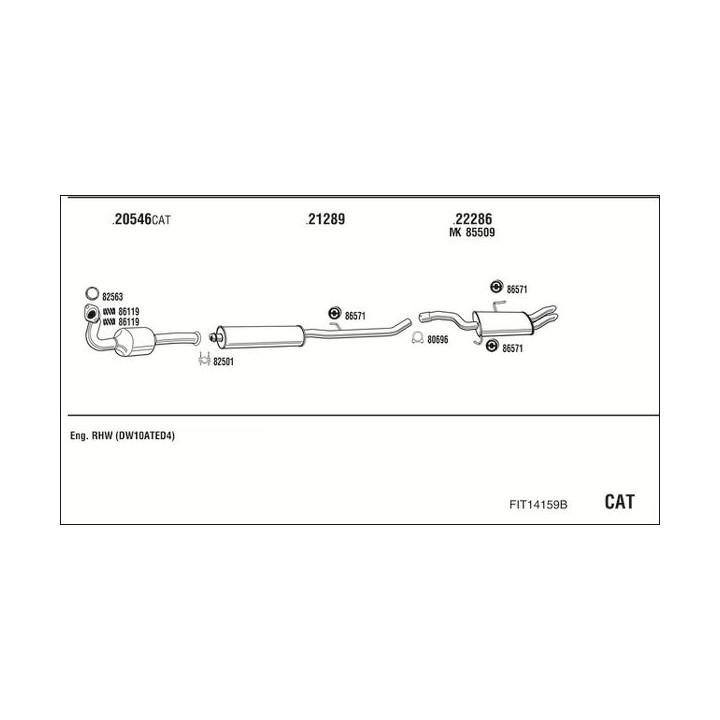 Išmetimo sistema WALKER FIT14159B