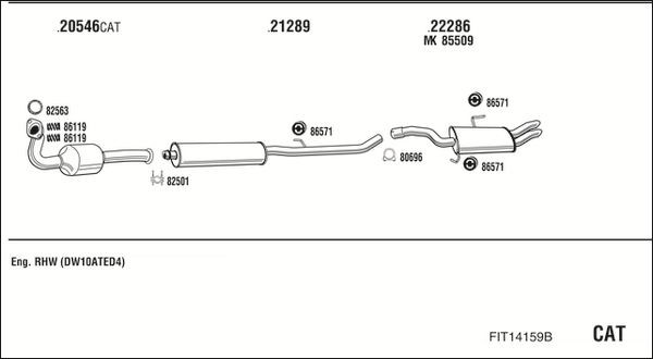 Išmetimo sistema WALKER FIT14159B
