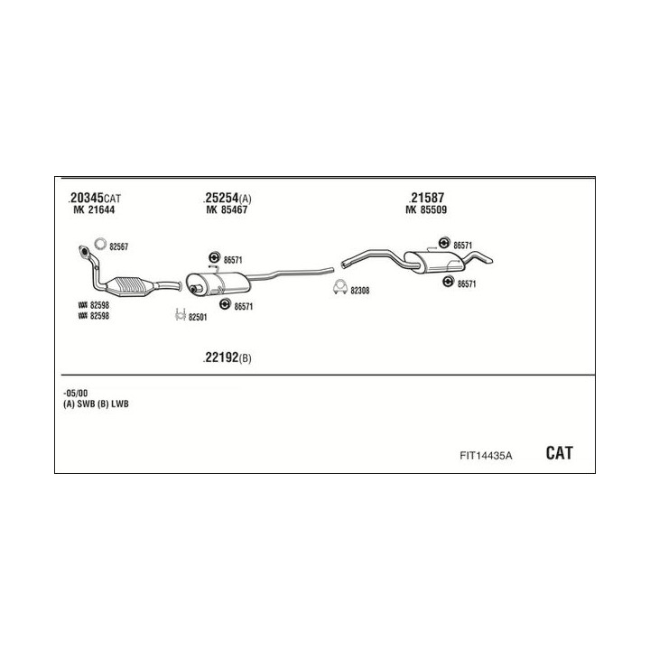 Išmetimo sistema WALKER FIT14435A