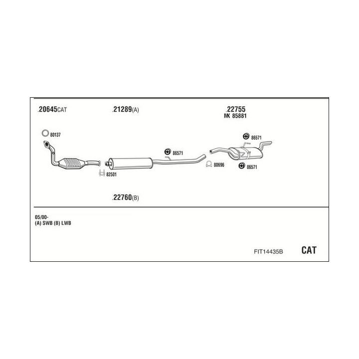 Išmetimo sistema WALKER FIT14435B