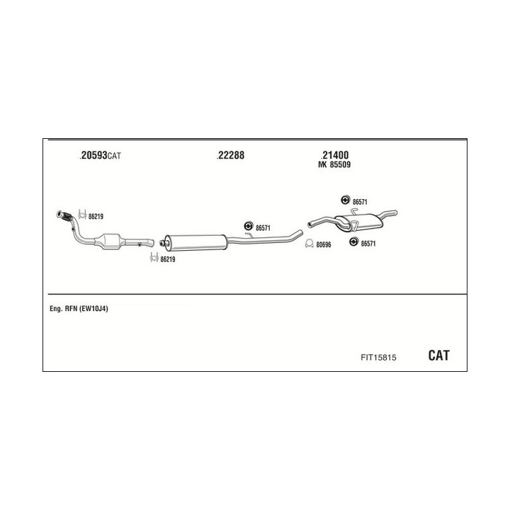Išmetimo sistema WALKER FIT15815