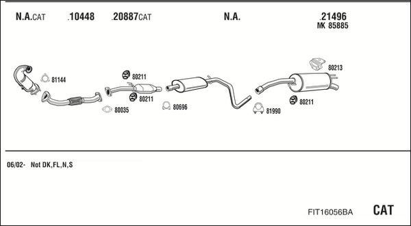 Išmetimo sistema WALKER FIT16056BA