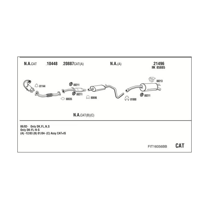 Išmetimo sistema WALKER FIT16056BB