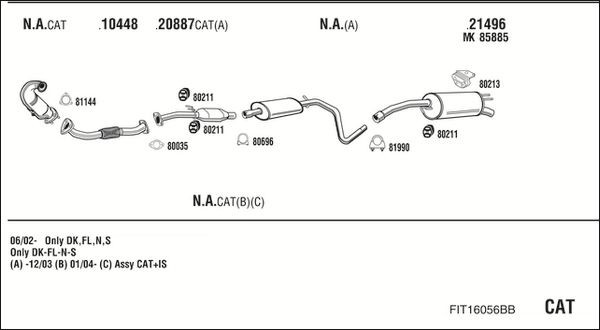 Išmetimo sistema WALKER FIT16056BB