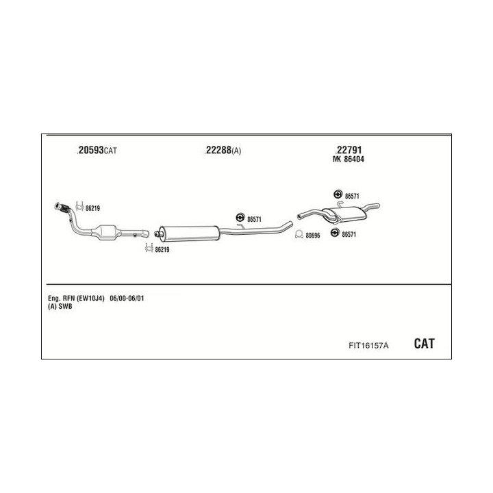 Išmetimo sistema WALKER FIT16157A