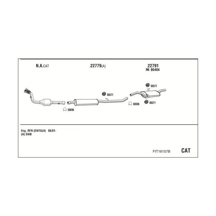 Išmetimo sistema WALKER FIT16157B