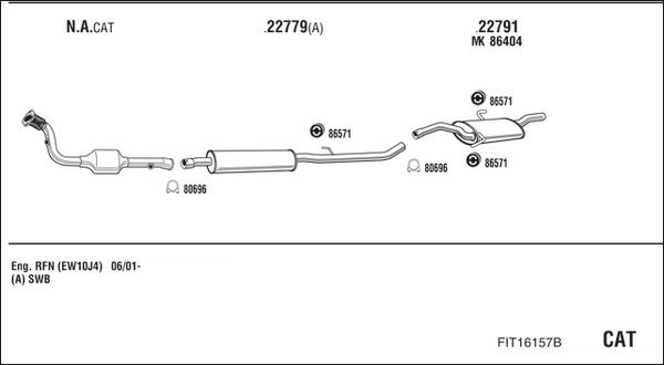 Išmetimo sistema WALKER FIT16157B