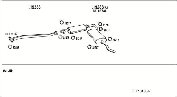 Išmetimo sistema WALKER FIT16158A