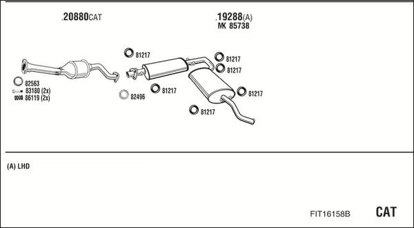 Išmetimo sistema WALKER FIT16158B