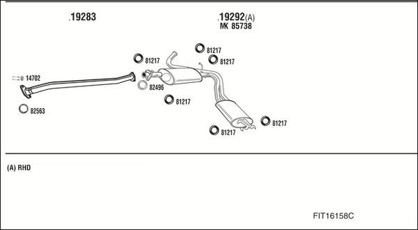 Išmetimo sistema WALKER FIT16158C