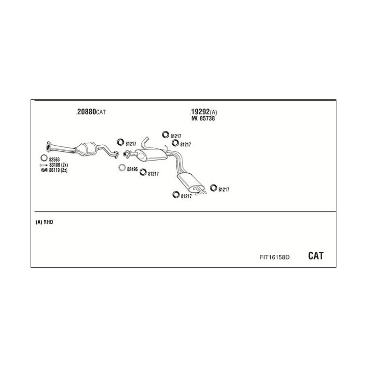 Išmetimo sistema WALKER FIT16158D