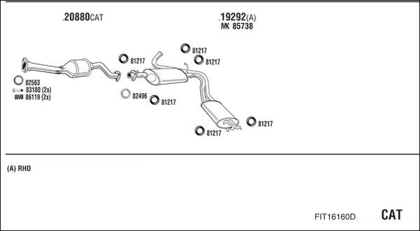 Išmetimo sistema WALKER FIT16160D