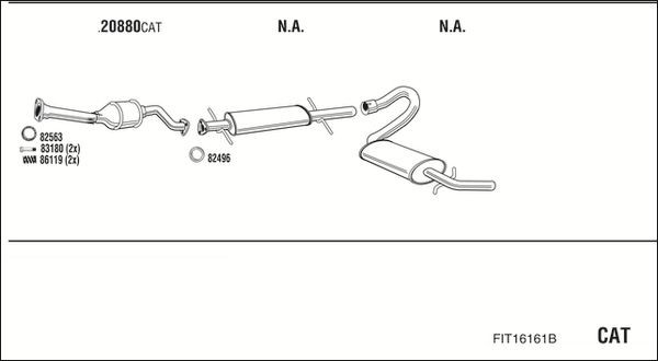 Išmetimo sistema WALKER FIT16161B