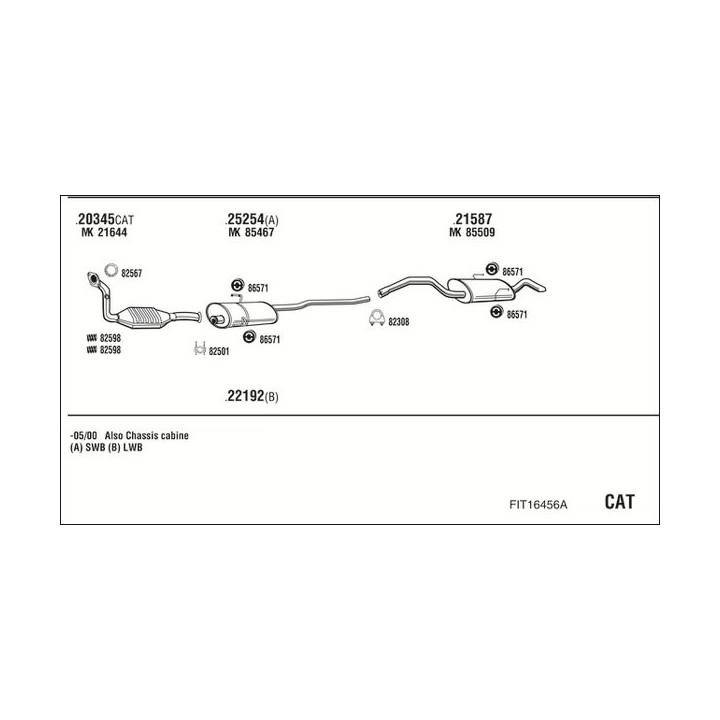 Išmetimo sistema WALKER FIT16456A