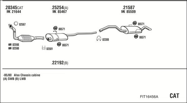 Išmetimo sistema WALKER FIT16456A