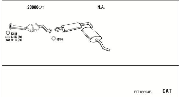Išmetimo sistema WALKER FIT16654B