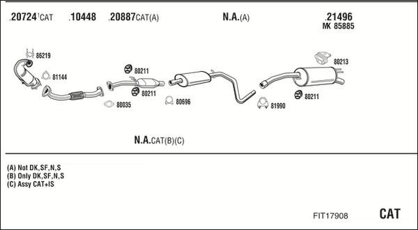 Išmetimo sistema WALKER FIT17908