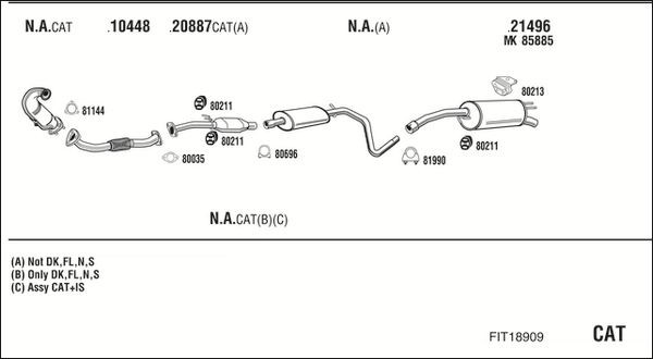 Išmetimo sistema WALKER FIT18909