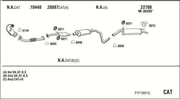 Išmetimo sistema WALKER FIT18913