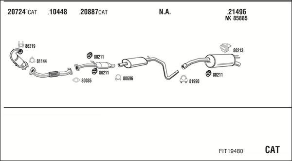 Išmetimo sistema WALKER FIT19480