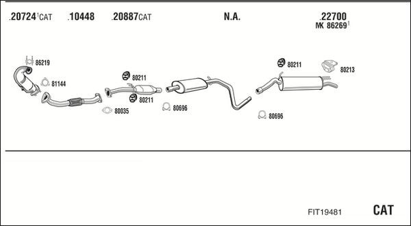 Išmetimo sistema WALKER FIT19481