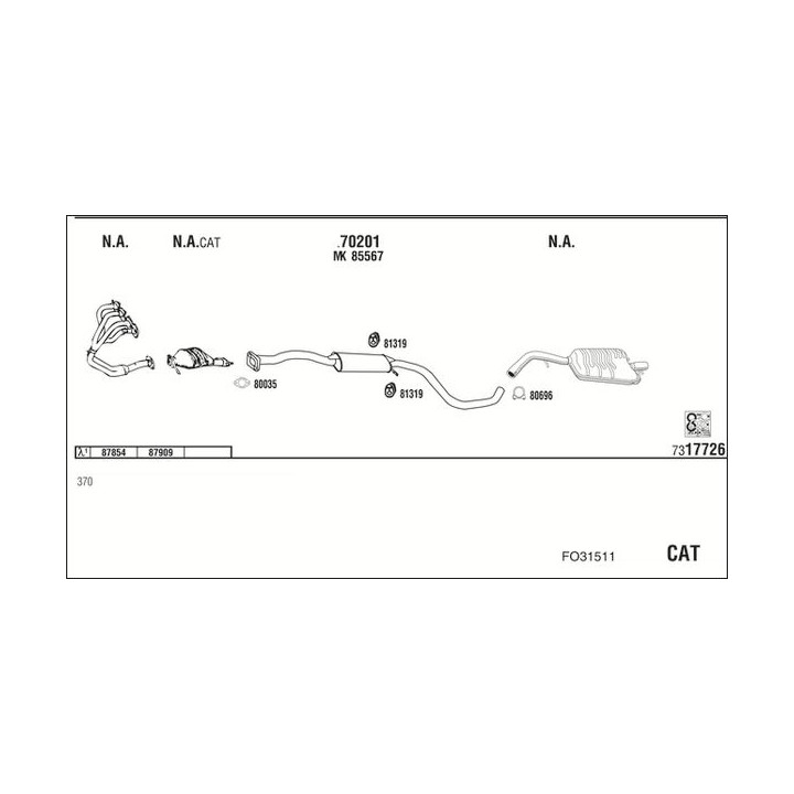 Išmetimo sistema WALKER FO31511