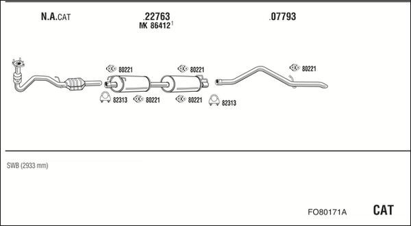 Išmetimo sistema WALKER FO80171A