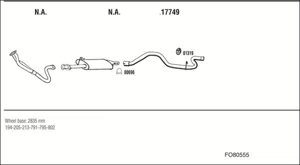 Išmetimo sistema WALKER FO80555