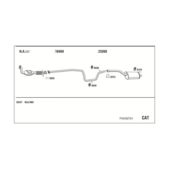 Išmetimo sistema WALKER FOH32701