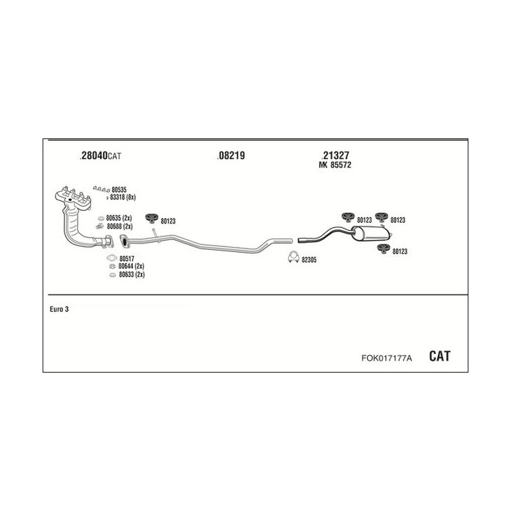 Išmetimo sistema WALKER FOK017177A