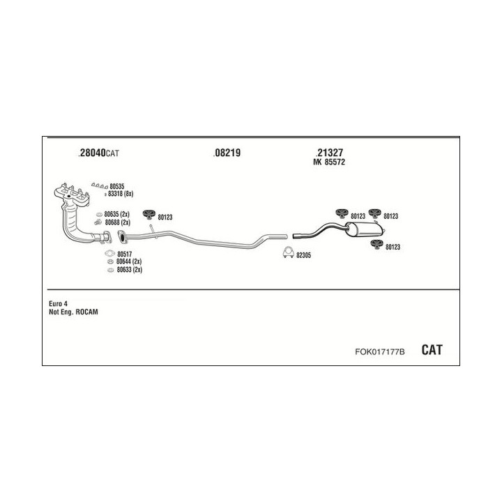 Išmetimo sistema WALKER FOK017177B