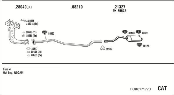 Išmetimo sistema WALKER FOK017177B