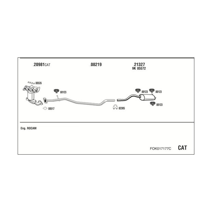 Išmetimo sistema WALKER FOK017177C