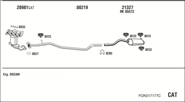 Išmetimo sistema WALKER FOK017177C