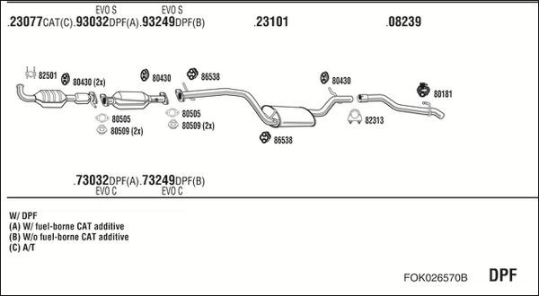 Išmetimo sistema WALKER FOK026570B