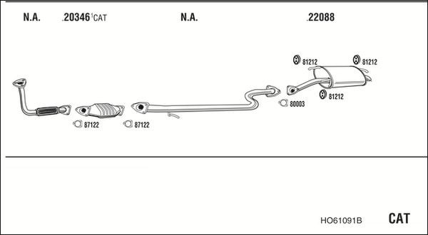 Išmetimo sistema WALKER HO61091B