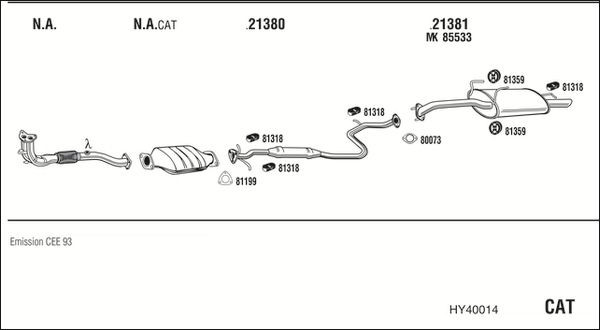Išmetimo sistema WALKER HY40014