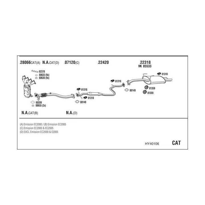 Išmetimo sistema WALKER HY40106