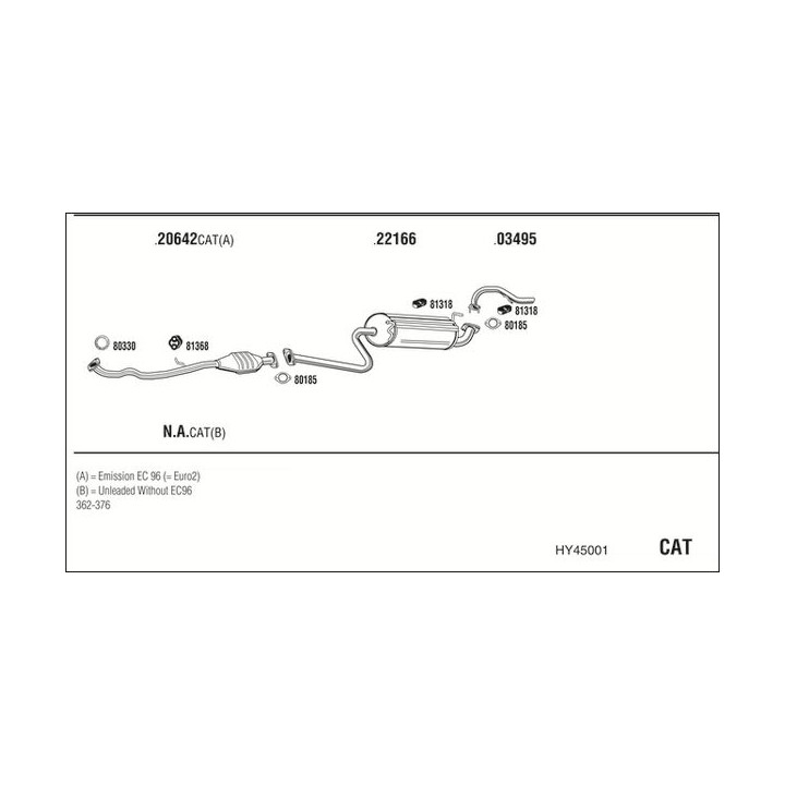 Išmetimo sistema WALKER HY45001