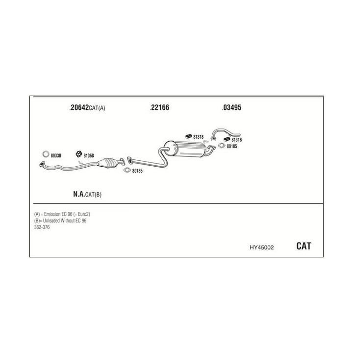 Išmetimo sistema WALKER HY45002