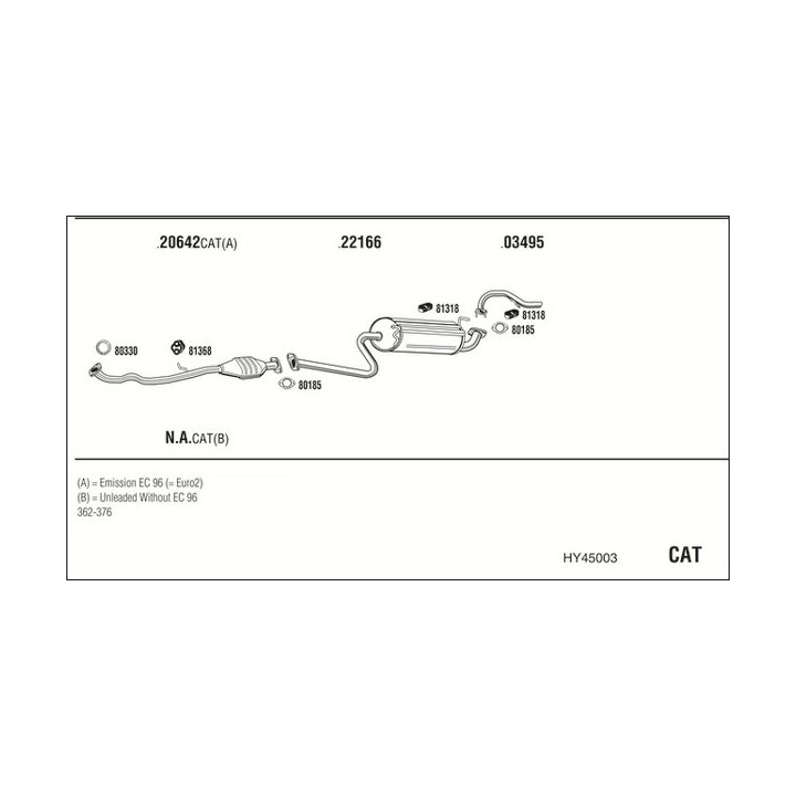 Išmetimo sistema WALKER HY45003