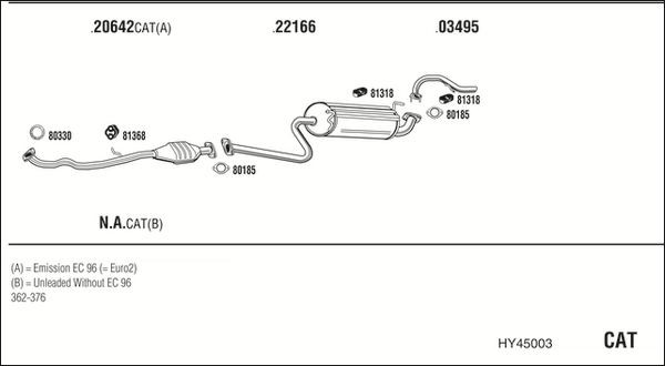 Išmetimo sistema WALKER HY45003