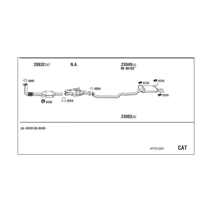 Išmetimo sistema WALKER HY51001