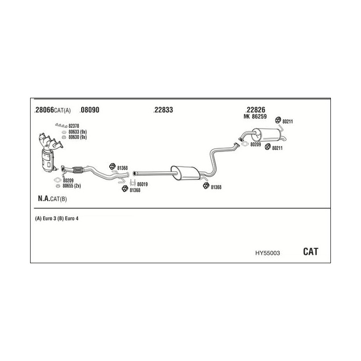 Išmetimo sistema WALKER HY55003
