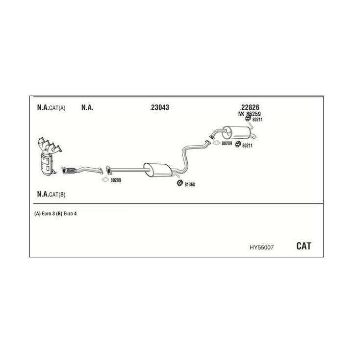 Išmetimo sistema WALKER HY55007