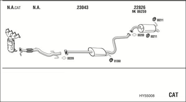 Išmetimo sistema WALKER HY55008