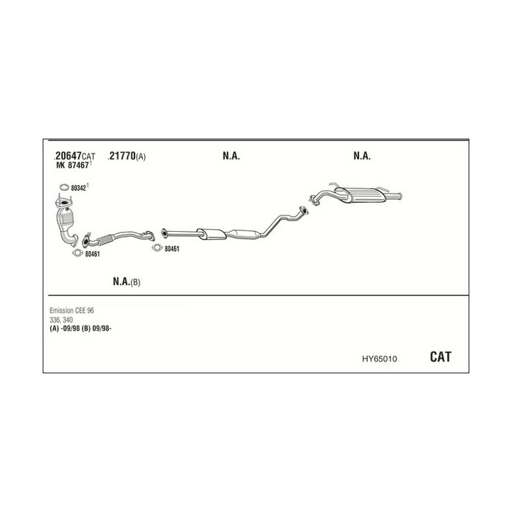 Išmetimo sistema WALKER HY65010