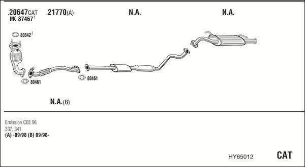 Išmetimo sistema WALKER HY65012
