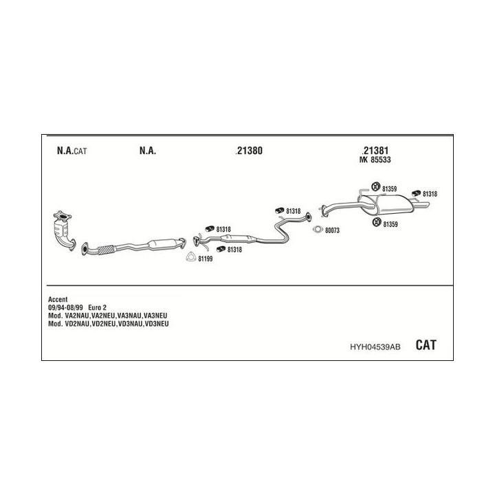 Išmetimo sistema WALKER HYH04539AB